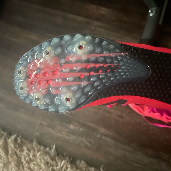 New Balance Pink/Orange Cleats women size 7 - Picture 2 of 5